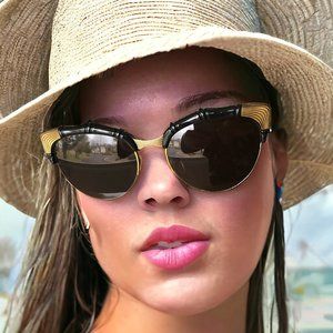 GUCCI Gorgeous Sunglasses Bamboo Design Cat-Eye Frame GG0661S NEW w Box & Bags